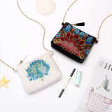 2 Pcs Diamond Painting Crossbody Bag, DIY 5D Diamond Painting Handbag Kit with Chain and Tassel, Bling Rhinestone Makeup Shoulder Bag for Woman, DIY Craft Gift, Peacock JBTM24