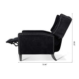 Black Fabric Recliner Chair for Adults Accent Wingback Chair Mid-Century Modern Recliner Tufted Chairs Living Room Armchair for Bedrooms Reading Recliner 27" Wide Vaztrlus