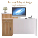JUCCJUXIN Front Desk Reception Room Table, Checkout Counter with Drawers,Modern L-Shaped Workstation, Secure Storage,Reception Desk with Drawers(Wood,L-55.1x23.6x29.5in) JUCCJUXIN
