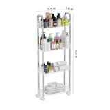 TESOIN Under Sink Organizers and Storage，4 Tier Clear Movable Slim Rolling Storage Cart Bathroom Organizer Under Cabinet Storage, Slide Out Narrow Shelf Organization for Kitchen Bathroom Warehouse TESOIN