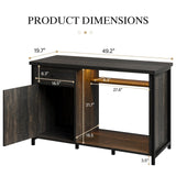 4ever2buy 55-75 Gallon Aquarium Stand with Power Outlets & LED Light, Metal Frame Fish Tank Stand with Drawer & Barn Door, Turtle Reptile Terrariums Stand with Fish Tank Accessories Storage, Dark Oak 4ever2buy