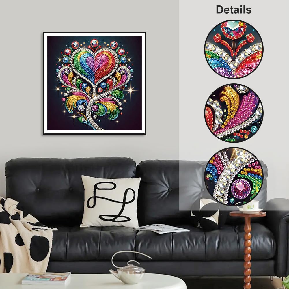 WSLWXSHM 5D Special Shape Diamond Art Kits for Beginners, Diamond Painting Kits for Adults Love Flower, Crystal Rhinestones Diamond Painting for Home Wall Decoration Gift 12×12inch/30×30cm WSLWXSHM