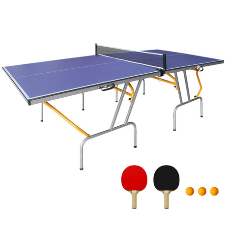 Generic Table Tennis Table, 8Ft Foldable & Portable Ping Pong Table Set with 2 Table Tennis Paddles, 3 Balls and Net for Indoor Outdoor Game Generic