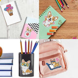 MEGZIHXN Kawaii Diamond Art Stickers,Corgi Puppy Peach Butt Sports Bath Hot Air Balloon Rainbow Love with Holographic Stickers Gem Painting Diamond Art Kits for Kids MEGZIHXN