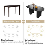 HOTICKME Dining Table Set of 7, 55.11" L Modern Rectangular Dining Table with 6 Chairs for Kitchen, Bar, Dining Room Table Set for 4-6 Person, Indoor Kitchen Table Set, Black HOTICKME