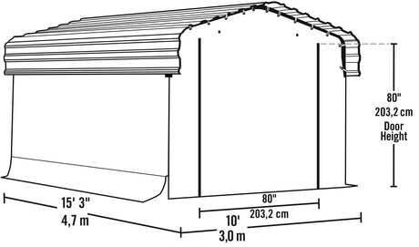 ARROW, Fabric Enclosure Kit for 10 x 15-ft Arrow Carports (Metal carport not included ARROW