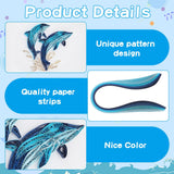 WEBEEDY 20 Sets Paper Quilling Kit for Adult DIY Sea Animals Themes Greeting Card Making Kit with Instruction 5 Styles Animal Polar Bear,Sea Turtle,Whale,Penguin,Jellyfish Cards for Birthday Christmas WEBEEDY