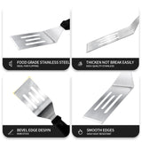 Metal Spatulas for kitchen Use, 2 Pieces Professional Serving Spatula with Heat Resistant Handle, 9.8 Inch Stainless Steel Spatula Ideal for Pancakes, Eggs, Griddle Scraper, BBQ or Desserts volikos