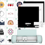 Cricut Explore 3 & Digital Content Library Bundle - Includes 30 images in Design Space App - 2X Faster DIY Cutting Machine for all Crafts, Cuts 100+ Materials Blue Cricut