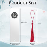 50 Pcs Sublimation Bookmarks Double Sided, 6" x 1.5" Sublimation Bookmark Blank Bulk Plastic Sublimation Blanks DIY Bookmarks with Hole and Colorful Tassels for Crafts Gift (Ultra Thin Plastic) ToBeAce