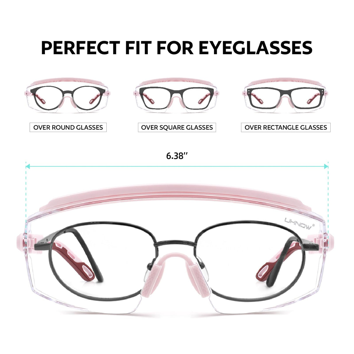 UKNOW Safety Glasses Over Eyeglasses, Anti Fog Safety Goggles ANSI Z87.1, Adjustable Protective Eyewear UKNOW