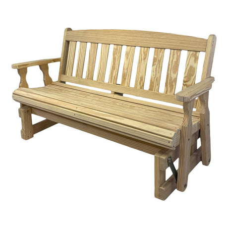 Amish Casual Heavy Duty 800 Lb Mission Pressure Treated Porch Glider (4 Foot, Unfinished) Amish Casual