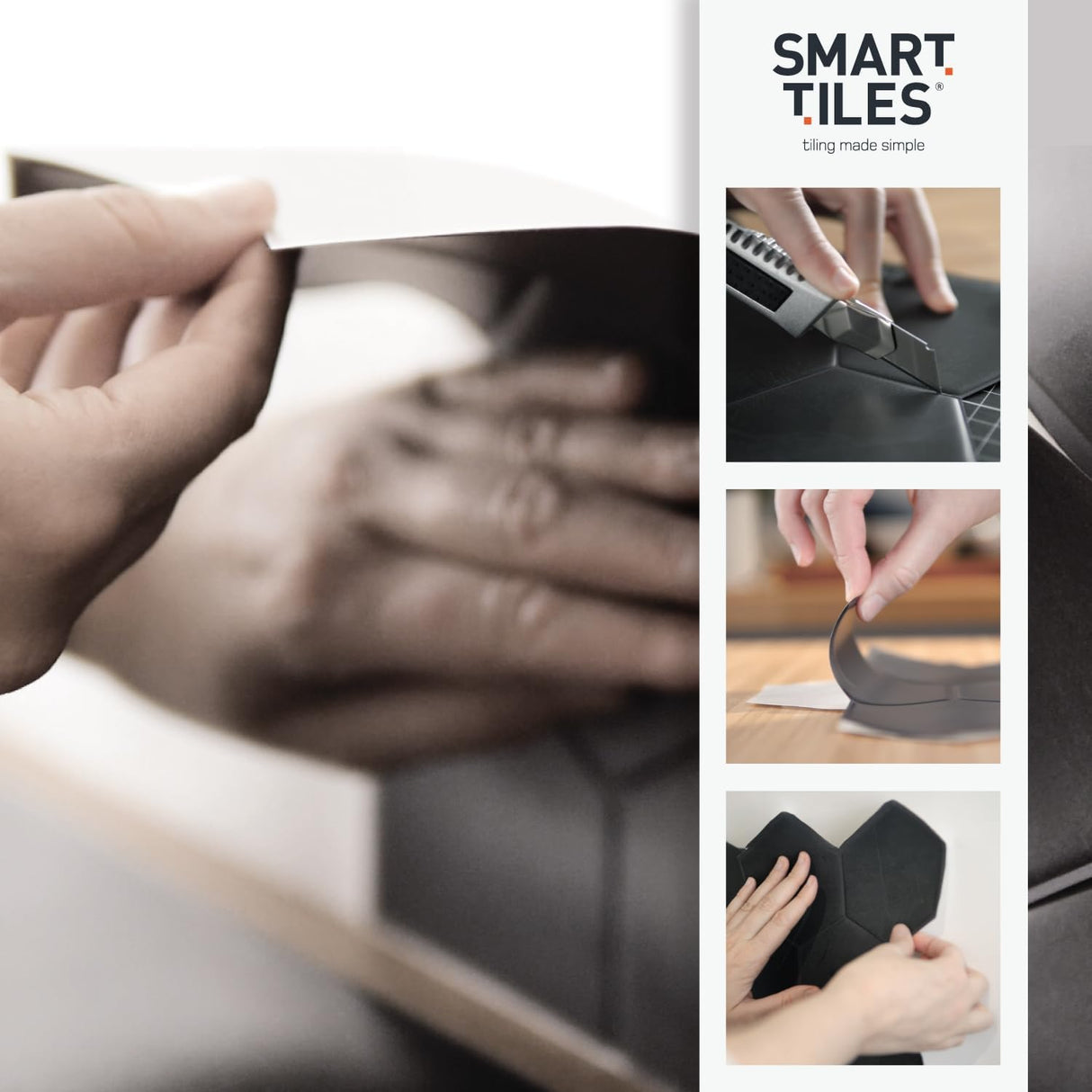 Smart Tiles SMART TILES Peel and Stick Backsplash - 5 Sheets of 11.43'' x 9'' - 3D Adhesive Peel and Stick Tile Backsplash for Kitchen, Bathroom, Wall Tile, Sefrou Green Smart Tiles