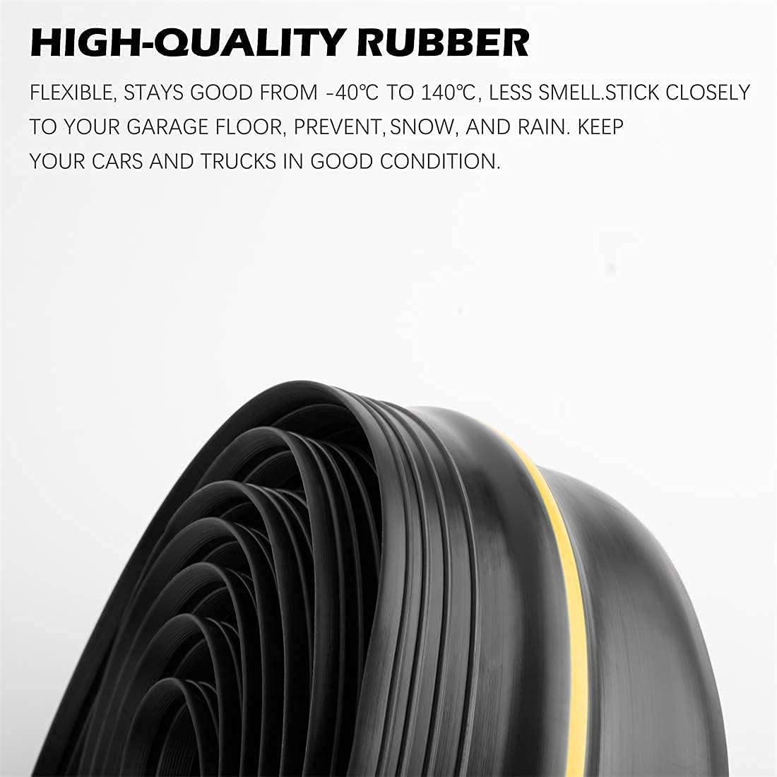 Universal Garage Door Bottom Threshold Seal Strip,Weatherproof Rubber DIY Weather Stripping Replacement, Not Include Sealant/Adhesive (10Ft, Black) - WoodArtSupply