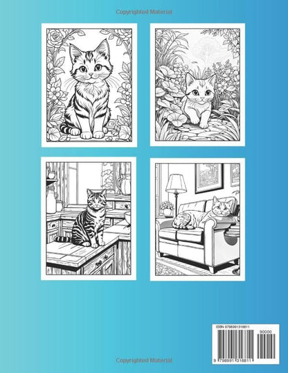 Stress Relief Cats: Coloring Book For Adults