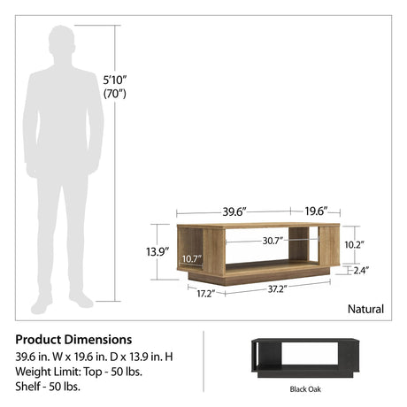 Ameriwood Home Knowle Contemporary Rectangle Coffee Table, Natural Ameriwood Home