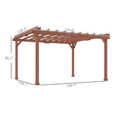 Outsunny 11' x 12.5' Outdoor Pergola, Wood Pergola Gazebo Grape Trellis with Stable Structure for Climbing Plant Support, Patio, Deck, Backyard, Lawn Outsunny