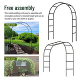 Newsmarts 7.9Ft Metal Garden Arch Army Green Garden Arbor for Climbing Plant Outdoor Wedding Party Newsmarts