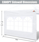 SCOCANOPY SideWall with Window for 10x10 Canopy Frame, 2 Pcs Sunwalls Only,White SCOCANOPY