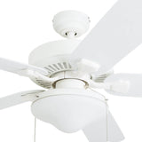 Honeywell Ceiling Fans Belmar 52 Inch Ceiling Fan Without Light, Outdoor Ceiling Fan with Pull Chain, Tri-Mount Traditional 5 Blade Design, ETL Wet Rated, White (50198-01) Honeywell Ceiling Fans
