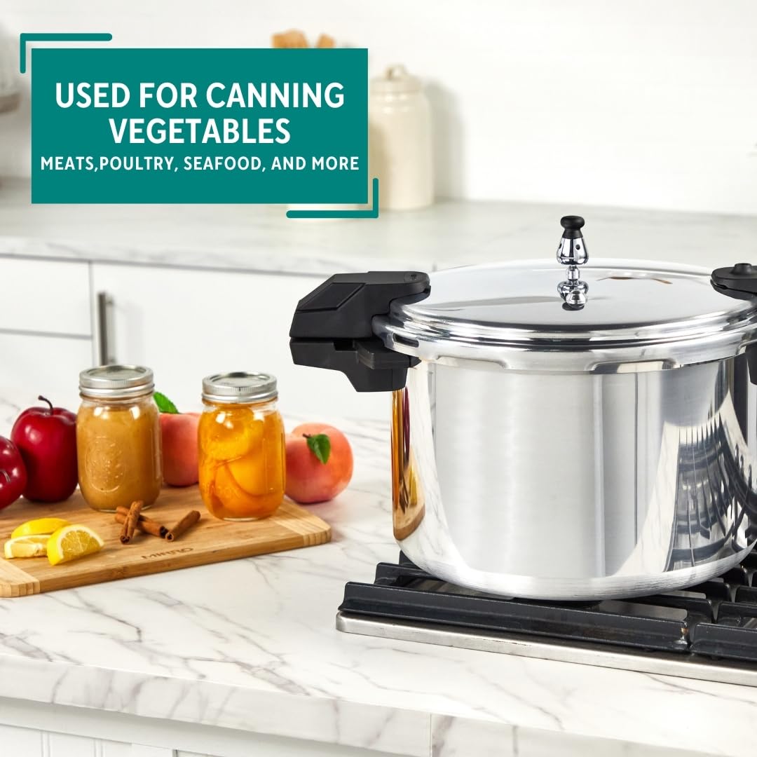Mirro 92116 Polished Aluminum 5 / 10 / 15-PSI Pressure Cooker / Canner Cookware, 16-Quart, Silver Mirro