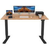 FLEXISPOT Pro Bamboo 3 Stages Dual Motor Electric Standing Desk 72x30 Inch Whole-Piece Board Height Adjustable Desk Electric Stand Up Desk Sit Stand Desk(Black Frame + Bamboo Desktop) FLEXISPOT
