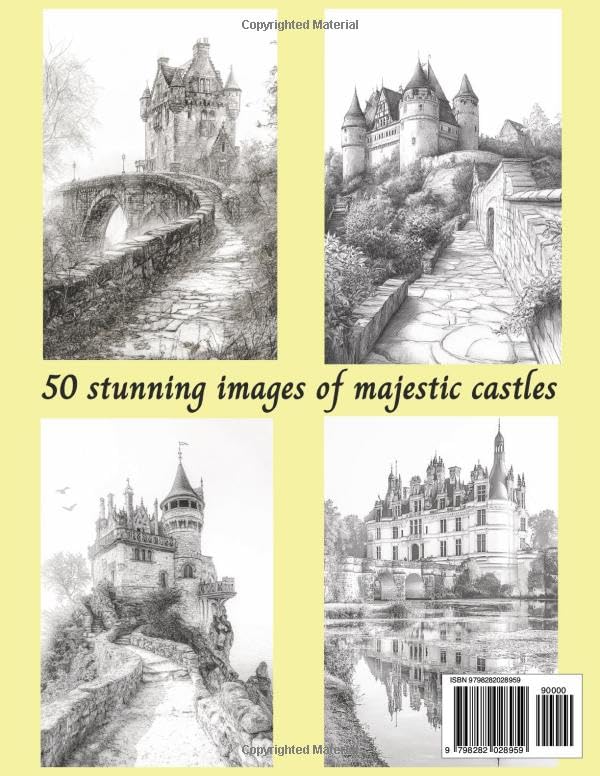 Castles Adult Grayscale Coloring Book: For Adults and Teens, Designed to Enhance Creativity and Reduce Stress and Anxiety, Medieval Castles, Landscapes and Architecture Majosta
