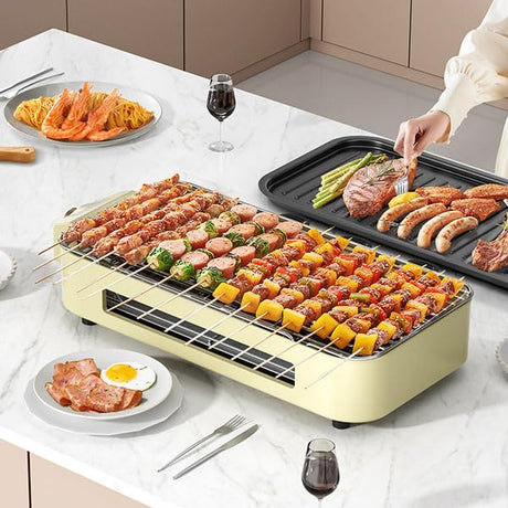 AORAN Indoor Grills Electric Smokeless – Versatile Smokeless Indoor Grill for Home Cooking, Featuring Indoor Grills Electric Smokeless, Skillet Griddle, and Kitchen Griddle White aoran kitchen