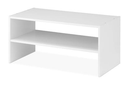 Whitmor Wood Stackable 2-Shelf Shoe Rack, White, 24 inches