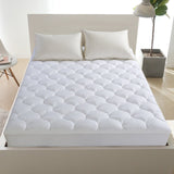 LEISURE TOWN King Mattress Pad Fitted Quilted Cotton Mattress Cover Cooling Soft Pillow Top Mattress Topper with Down Alternative Filling Mattress Protector with 8-21 Deep Pocket (78x80 White) LEISURE TOWN