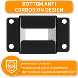 AOSTD 4x4 Post Base 4 Pcs- Inner Size 3.5x3.5 Inch Wood Fence Post Anchor - 13 Gauge Heavy Duty Solid Steel Black Powder-Coated Railing Post Brackets for Support Deck, Pergola - Includes Screws AOSTD