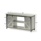 Tatub 75-90 Gallon Farmhouse Fish Tank Stand with Cabinet, Heavy Duty Metal Large Aquarium Stand for Accessories Storage, Reptile Tank Turtle Terrariums Table, 1000+ LBS Capacity, 58.9"x19.7"x32.6" H, Grey Tatub