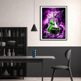 MaiYiYi Lightning Guitar Diamond Painting by Numbers, 5D Full Round Drill Guitar Crystal Diamond Painting Set, Cloud Guitar Diamond Painting for Adult Home Wall Art Decor (30X40 CM) MaiYiYi