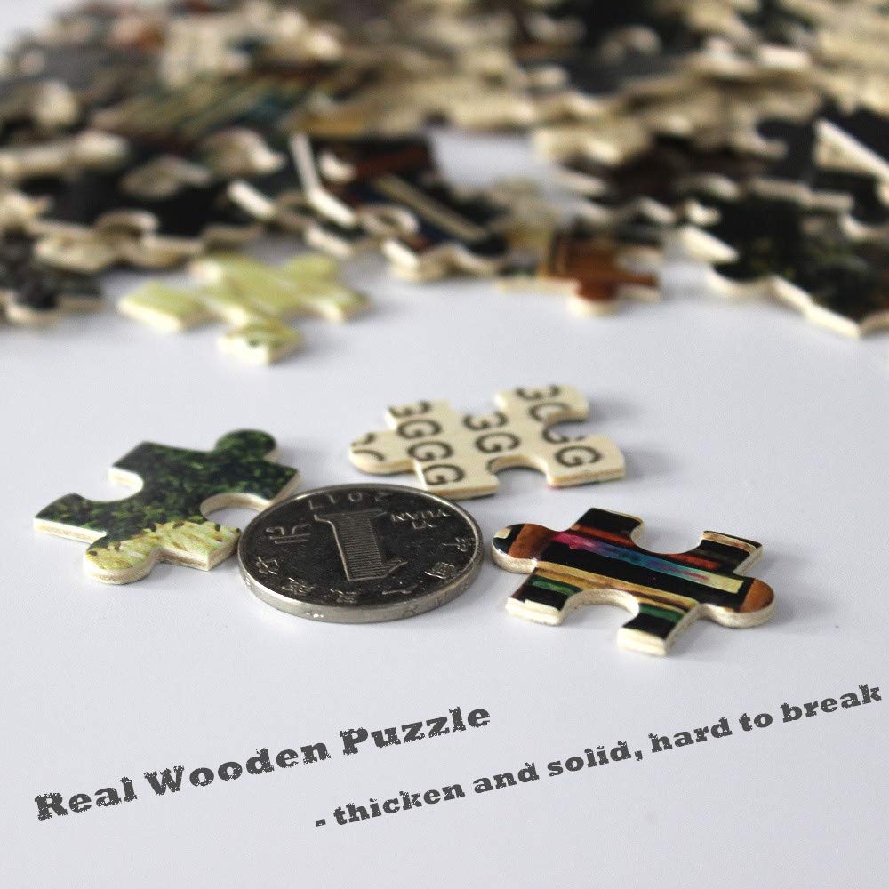 Moruska Puzzles for Adults 1000 Pieces Wooden Jigsaw Puzzle Challenge and Fun - Bookshelf Dam Moruska