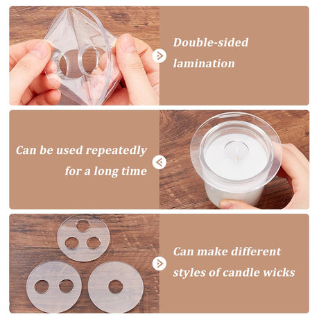 BENECREAT 6Pcs 3 Styles Candle Wick Centering Tool Holder, 1/2/3 Hole Acrylic Candle Wick Holder, Candle Wicks Centering Devices for Making Candles, Craft DIY BENECREAT