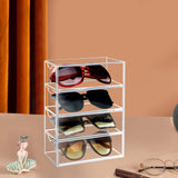 Tasybox Sunglasses Organizer, Acrylic Eyeglass Case Clear Eyeglass Holder Eyewear Display Case with 4 Drawers for Women and Men Tasybox