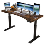 BUNOEM Dual Motor 63x30 Height Adjustable Electric Standing Desk,Height Stand Up Computer Desk,Sit and Stand Home Office Desk with Splice Board,(Rustic Brown Top, Black Frame) BUNOEM