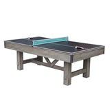 Hathaway Logan 7-ft Pool Table Combo Set with Benches - Rustic Gray with Blue Felt, Barnwood Hathaway