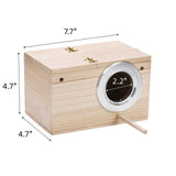 Hiceeden 2 Pack Parakeet Nest Box, Natural Wood Bird Nesting Box, Small Bird House Breeding Box for Budgie Lovebirds, Cockatiel, Parrots Mating, Aviary, 7.7×4.7×4.7 Inches Hiceeden