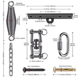 Dolibest Hammock Chair Hanging Kit, Heavy Duty Swing Hanger and 3.28ft Chain with Spring (6MM), Wall Ceiling Hooks for Yoga Indoor Playground Hanging Chair Hammock Chair4 Screws, 4 Expansion Screws Dolibest