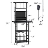YAKANJ Record Player Stand with Led Light,Record Player Table with Vinyl Storage,Turntable Stand with Record Holder Vinyls Display Shelf for Music Room Studio,Black YAKANJ