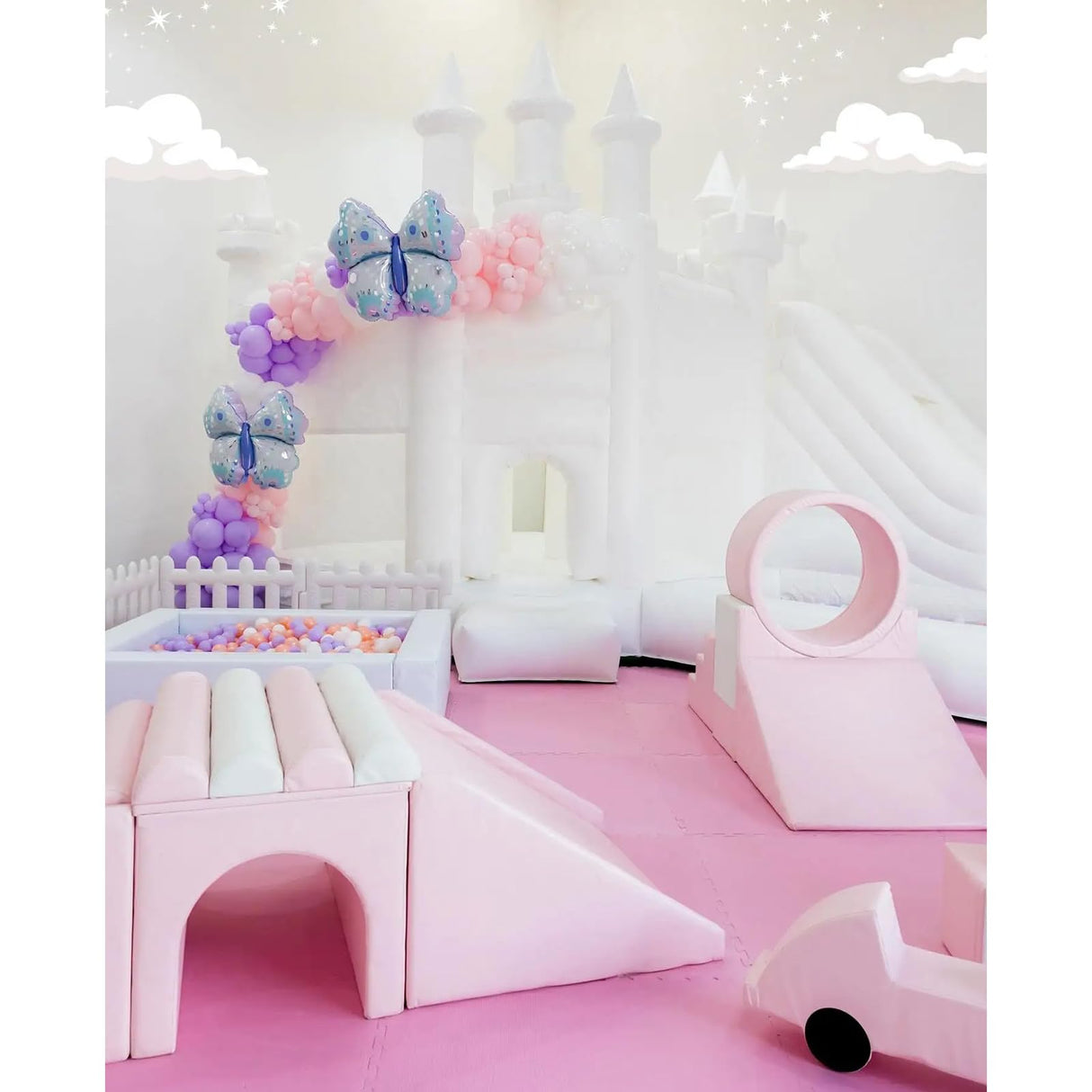 White Bounce House, Commercial White Castle 20x13ft Large Adults PVC Bounce House with Blower Inflatable Castle for Wedding Birthday Party Celebrations AIRMAT FACTORY