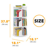SpaceAid 3 Tier Rotating Bookshelf Tower, Spinning Bookcase Lazy Susan, Revolving 360 Book Shelf Storage Round Carousel, Vertical Rotate Turning Spiral Corner Organizer, White SpaceAid