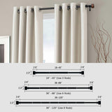 LOPTG Curtain Rods for Windows 38 to 112 Inch, 1 Inch Diameter Modern Adjustable Decorative Drapery Rods, Window Curtain Rod with Imitation Wood Grain Finials, Black, Size:36"-120" LOPTG