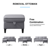 PUREMIND 2Piece Sofa Set for Living Room, Modural Convertible Loveseat and Sofa Set, Modern Linen Fabric L Shaped and Loveseat Sofa Set of 2, Sectional Sofa Couches Set for Apartment PUREMIND