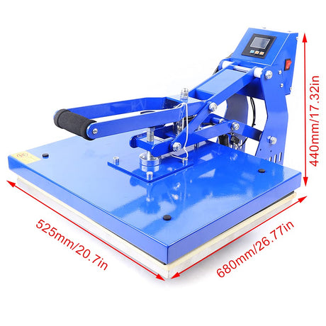 16"x20" Heat Press Machine 5-in-1 Digital Sublimation, Magnetic Semi-Auto Vertical Transfer Press for T-Shirts, Mugs, Hats, Caps & Plates | Blue YIYIBYUS