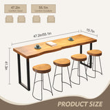 Narrow Counter Height Bar Table with Metal Legs - Modern Industrial Bistro Console Table ZanyCajole