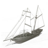 HAPYLY Scale DIY Hobby Wooden Ship Science Equipmen Assembly Model Boat Kits Sailing Boat Kit Decor Toy Gift (1:70) HAPYLY