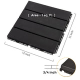 ASTEROUTDOOR Interlocking Deck Tiles Plastic Waterproof Outdoor Flooring 12" x 12" for Patio Garden Deck Poolside Indoor Outdoor, 27 pcs, Gray AsterOutdoor