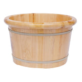 Foot Bath Basin Wood Foot Tub, Soaker Washing Sauna Bucket with Massager and Lid, Wooden Foot Basin Bucket with Massage Plus Cover Plate Foot Barrel WETUSSEX